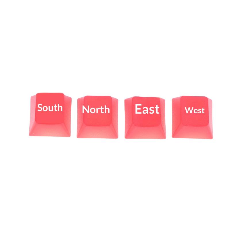 Keycaps Translucent Direction Keys Mechanical Keyboard Accessories Abs Chinese Culture East South West North Red 3
