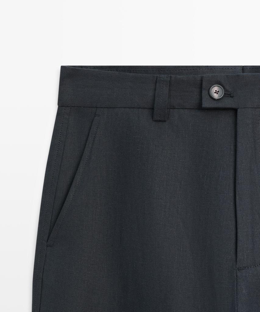 Masimodutti Linen Straight Fit Pants