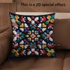 2D Colorful Ethnic Pattern Decorative Pillow Covers Pattern Cushion Cover Suitable For Sofa Bedroom Car Pillow Cover