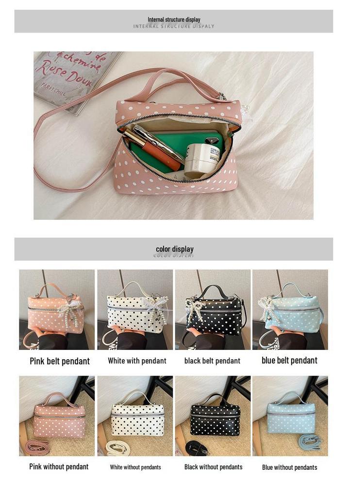 Retro Sweetheart Polka Dot Crossbody Bag: Elegant Korean Style, Versatile Commuter Shoulder Bag