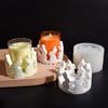 Cute Bunny House Candlestick Silicone Mold House Shape Bunny Candlestick Mould  House Ornament