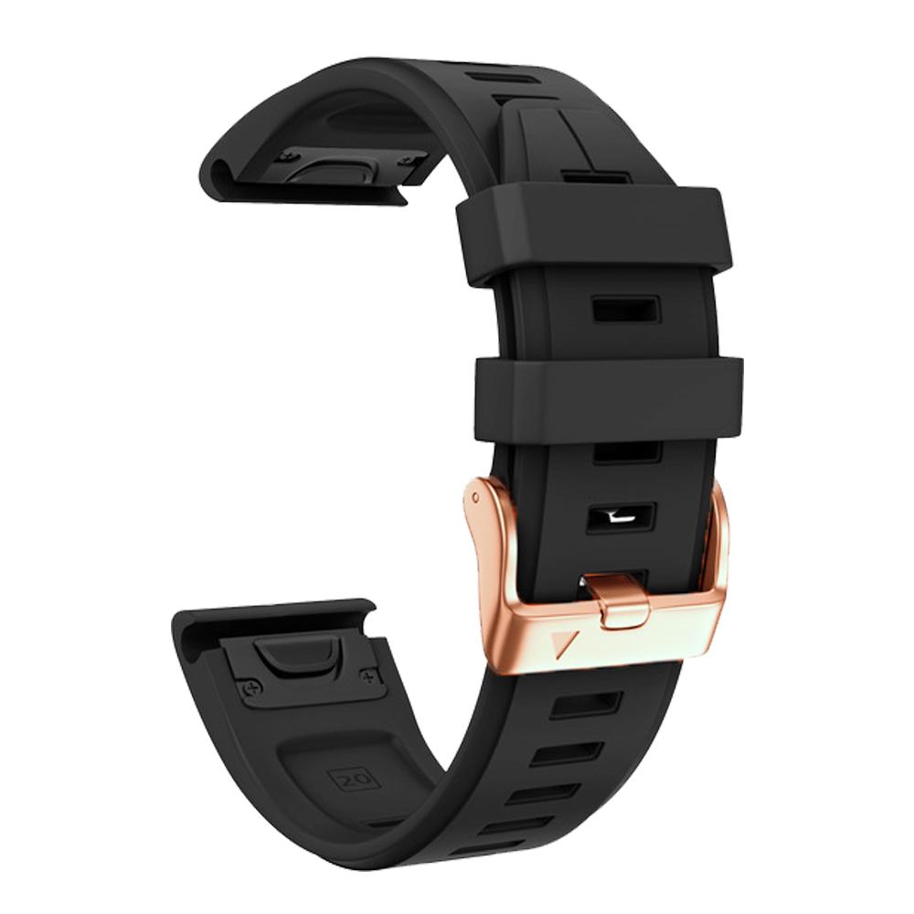 Replacement Silicone 20mm Watch Band For Garmin Fenix 6S 6SPro 5S Plus 7S Pro Wristband Quickfit Rose Gold Buckle Bracelet Strap