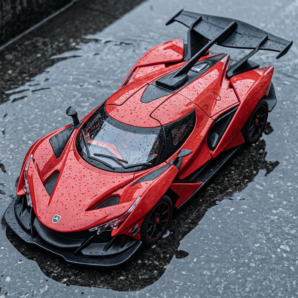1:24 Apollo IE Intensa Emozione Hypercar Alloy Racing Car Model Diecast Sports Car Model Simulation Sound & Light Toys Gift Boy