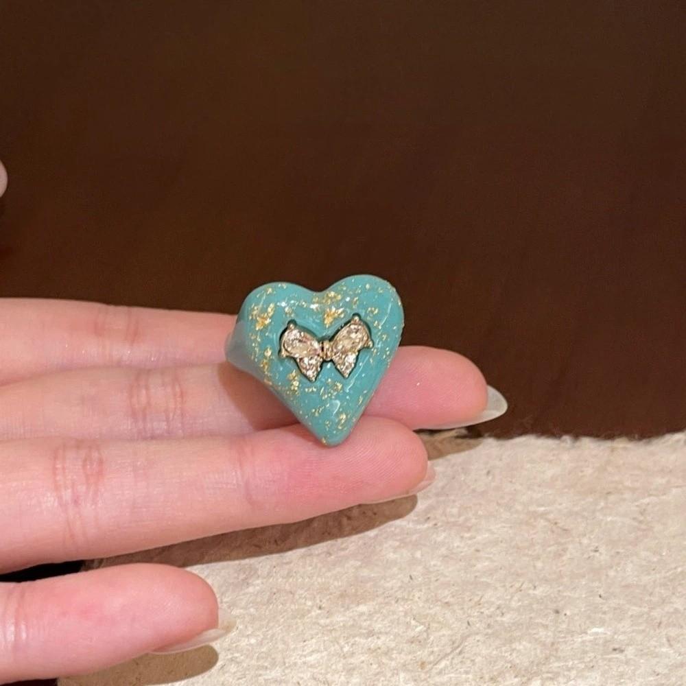 

Butterfly Open Ring Bow Geometric Square Ring Cute Y2K Cute Resin Ring Gift Style 3