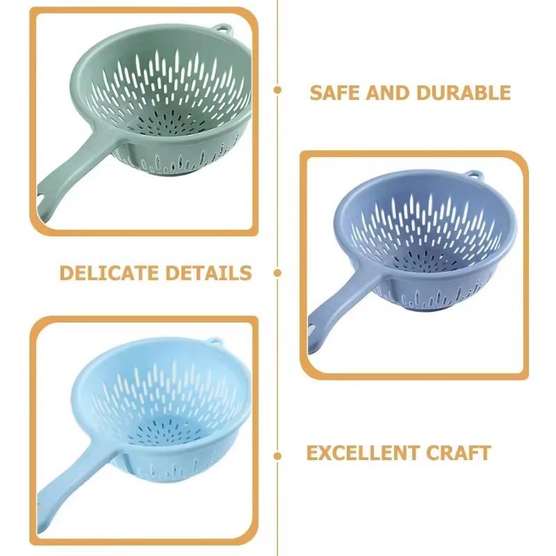 Sink Water Filter Kitchen Drainer Basket Plastic Washing Colander Strainer Food Handle Fruit Draining Bowl Vegetable