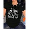 Bequemes Damen-T-Shirt mit Rundhalsausschnitt, lässig, aus Baumwollmischgewebe, kurze Ärmel, weich und atmungsaktiv. Ideal für Sommer, Frühling und Streetwear.