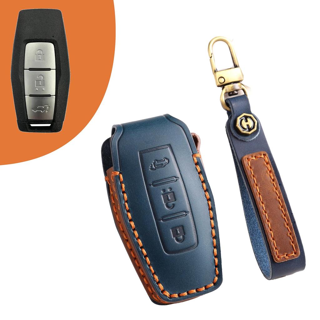 [Mitsubishil Car Key Cover keychain Cowhide Handmade Suitable for Orand Jinxuan ASX Yige Wing God Orland Hyun Pajero Jin Chang Yige