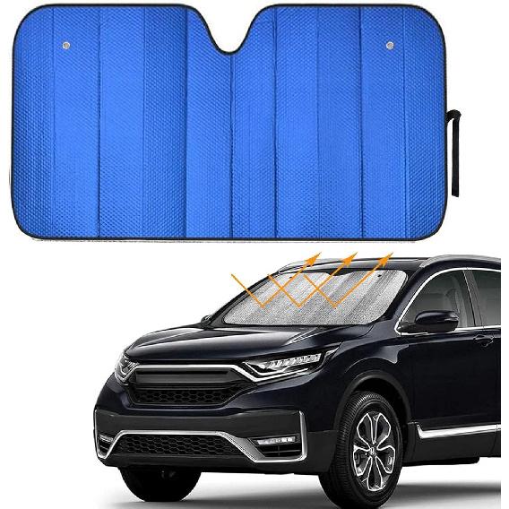 Windshield Sunshade - Foldable Reflective Sun Visor for Car - Protects Vehicle from Sun Heat and UV Rays, Keeps Interior Cool - Best Blocks Visor