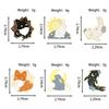 Creative Yin Yang Animal Brooch - Fox & Rabbit Cartoon Badge with Alloy Drip Oil Ornaments