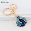 EASYA New Arrival Crystal Insect Shape Chaveiro Keychain Cute Sparkling Metal Key Ring Holder Accessories For Women Girls Bag