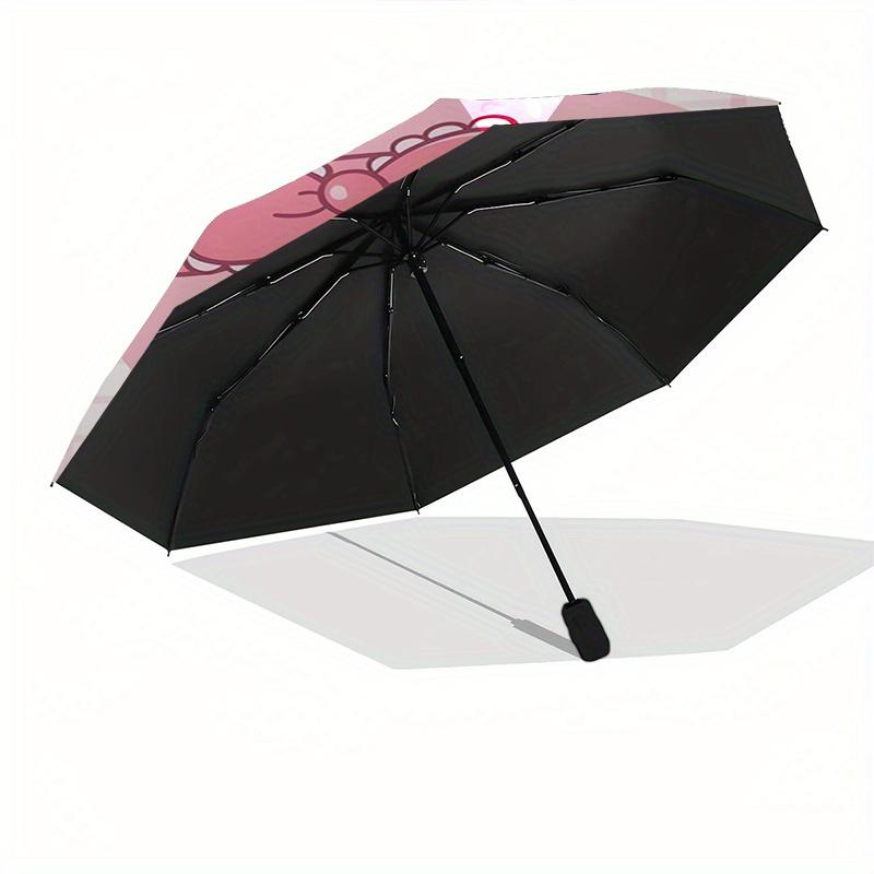 My Melody,Cute Automatic Folding Umbrella-Simple 8-Rib Design, Bright Cartoon Pattern, Durable Iron Frame, Suitable For Travel, Outdoor, Bea