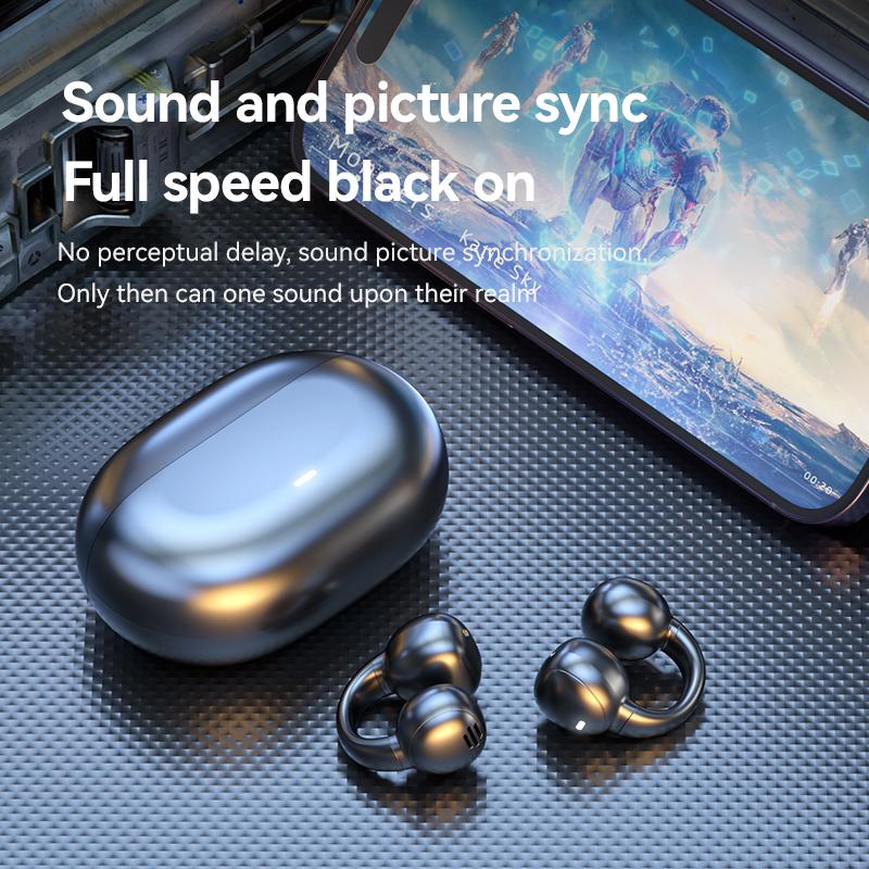 Auricolare Bluetooth TWS Tipo Clip da Orecchio Cuffie Sportive e per il Tempo Libero 5.3 Auricolare Wireless Auricolari Impermeabili Stereo Riduzione del Rumore Auricolari Sportivi