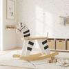 Rocking Horse for Children, Wooden Base, Backrest, Ages 18 Months-3 Years, Black and White