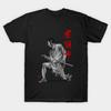 Asian Size Men Print T-shirt Zatoichi Drawing Sword No-Cut Heat Transfer Print Cotton Tshirt