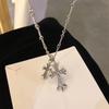 Trendy Double Cross Inlaid Diamond Clavicle Necklace – Vintage Distressed Chain, American Hip-Hop Style.