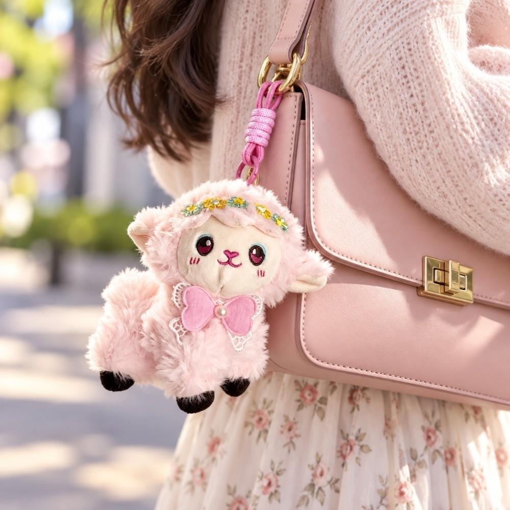 Soft Fluffy Lamb Backpack Decoration Cute Sheep Bag Pendant Plush Lamb Keychain  Lamb New Year