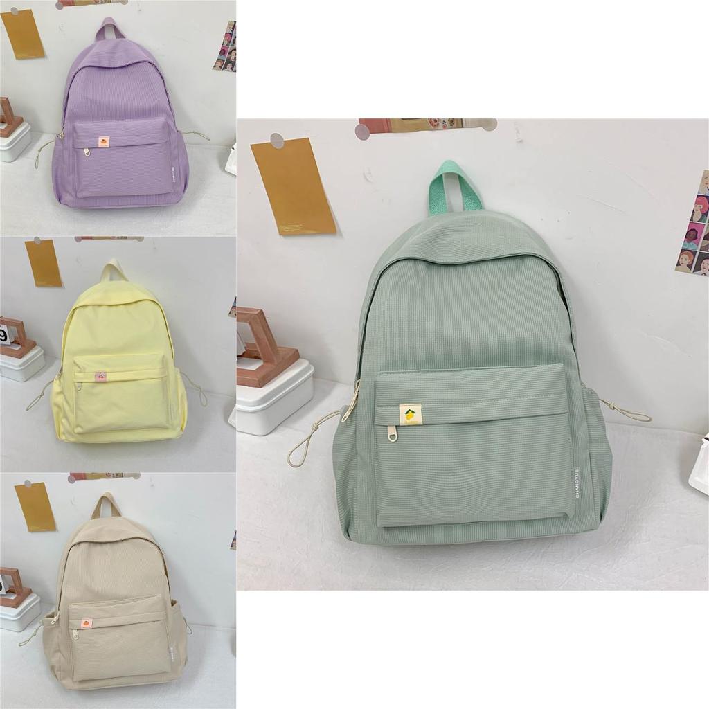 Basic Nylon School Backpack With Laptop Pocket For Students Daily Use