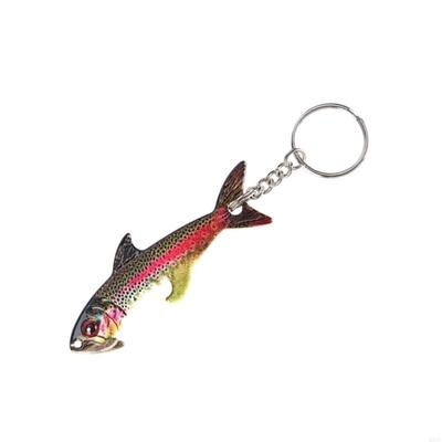 Fun Themed Fish Bottle Opener with Creative Lure Look Zinc Alloy Keychain Portable for Home Event and Trip Gift HX6C