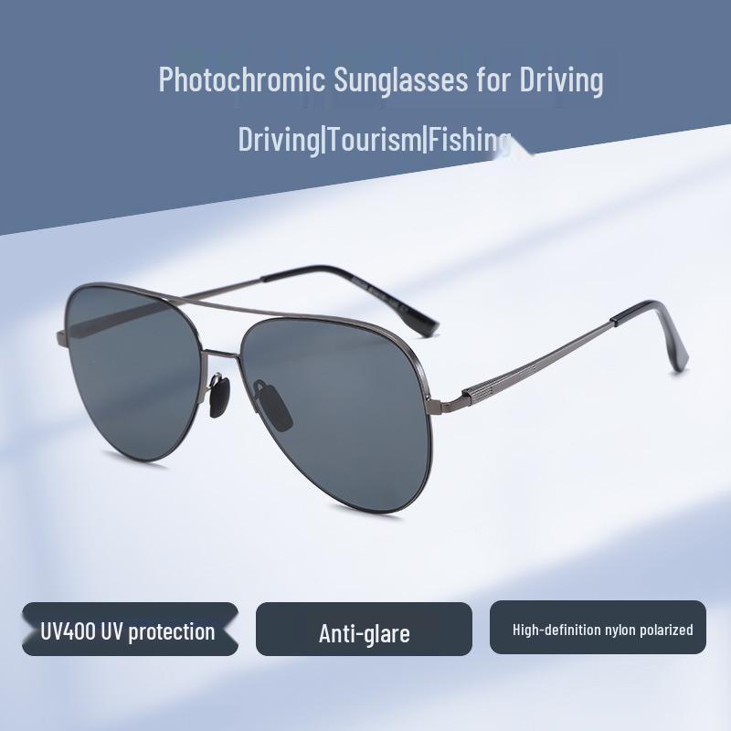 Men s HD Nylon Polarized Aviator Sunglasses: UV Protection, High-End Feel for Driving  Fishing. C1 Gun Frame Gray Lens