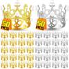 Wholesale Crown Cake Decoration Gold Silver Pearl Crown Topper Mini Princess Headwear Decoration Birthday Wedding Decor Supplies