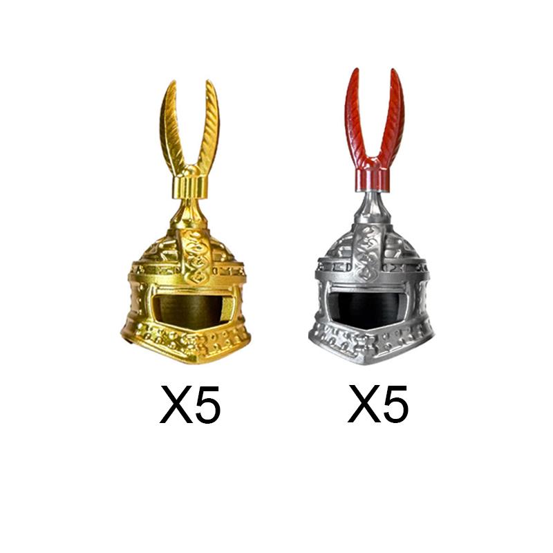 MOC Medieval Castle Knight Figures Waffen Accessories Flame Helmet Shoulder Armor Sword Toy