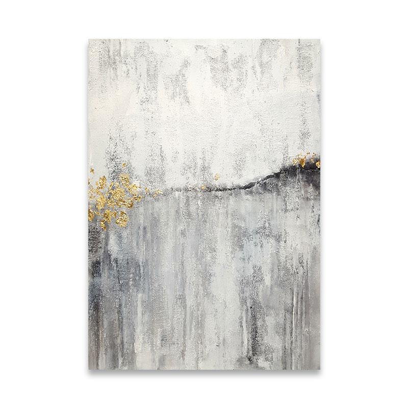 Abstract Gold Foil Oil Painting Printed for Living Room Entrance Dining Room Mural Posters and Prints Wall Art Cuadros Decor