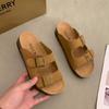 Muffin platform slippers women's new summer outer wear Boken shoes with cool slippers round head design
