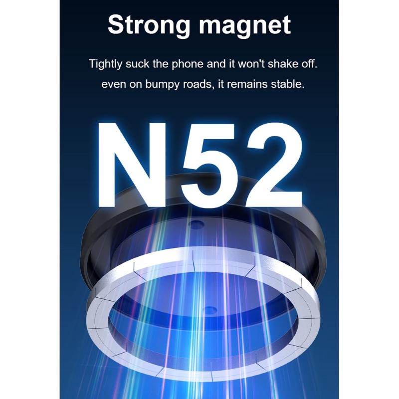 Phone Holder Bracket Stand Rack 360 Degree Rotation Powerful Magnets for Car Mount Strong Grip Vacuum Suction Attachment