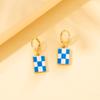 Colorful Geometric Plaid Earrings Fashionable And Trendy Design For Gifts Womens