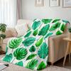 1pc Tropical Leaf Print Blanket, Polyester Fabric, Machine Washable, Suitable for Bedroom and Living Room Decoration