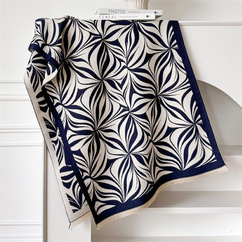 

Winter Cashmere Scarf for Women Luxury Warm Shawl Geometric Print Windproof Cape Pashmina Handerchief designer Female Scarf 65X185cm