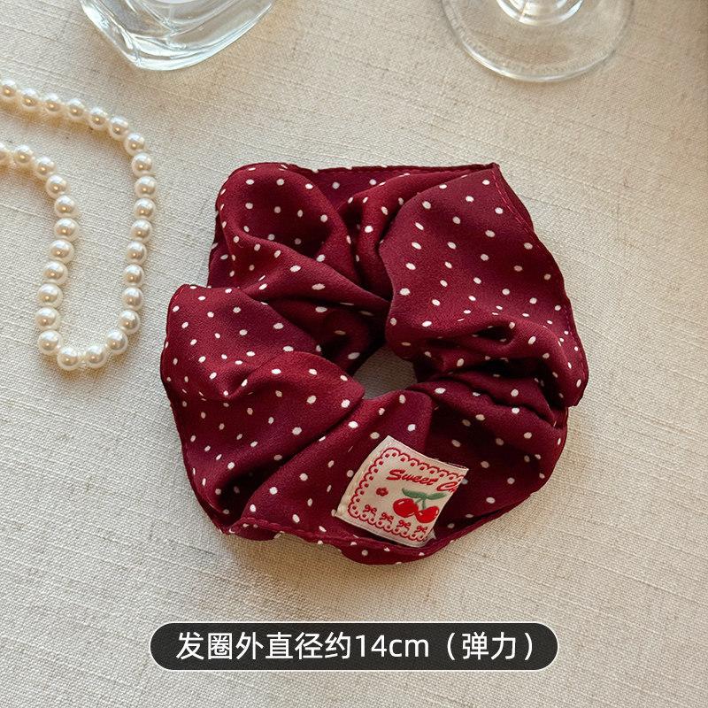Red Plaid & Polka Dot Hair Accessories Set Festive Aesthetic Style for Women Holiday Party Gift