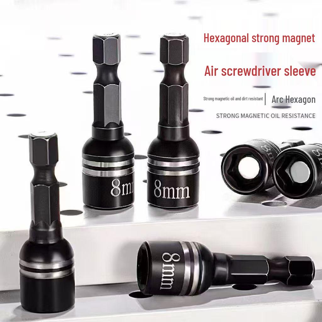 High-Strength Magnetic Drill Bit Holder, 8mm Self-Tapping Screw Sleeve, Durable Non-Demagnetizing Bit Holder Sleeve