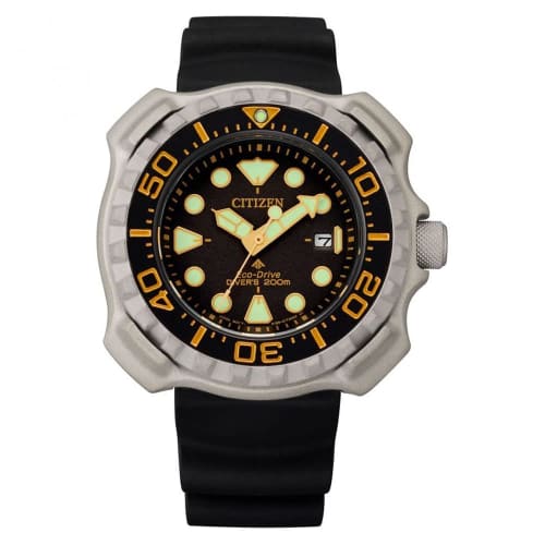 

Citizen Promaster Diver s Watch, Marine Series, 200m Diver, Light-Powered Eco-Drive, Luminous Display, Date Display, Orange/Black Urethane, 200m Water