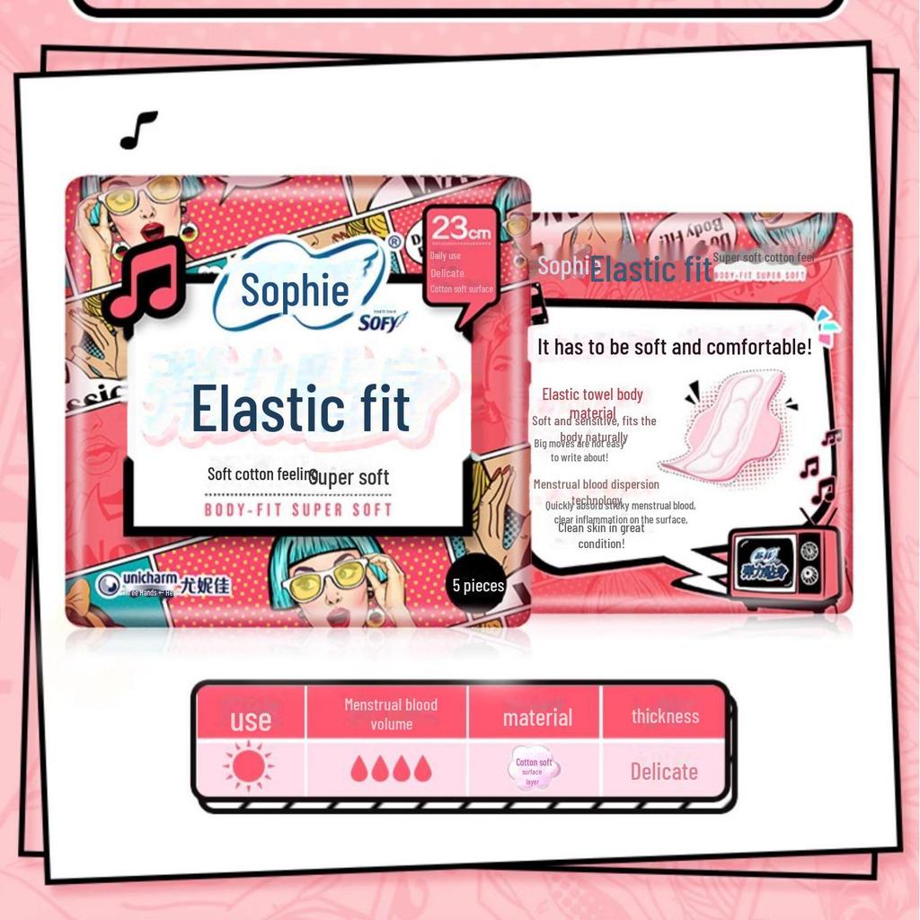 Sophie Sanitary Napkins: Extra-Long Night Use, Soft Cotton Feel, Secure Fit, Ideal for Daily Comfort and Peaceful Sleep.
