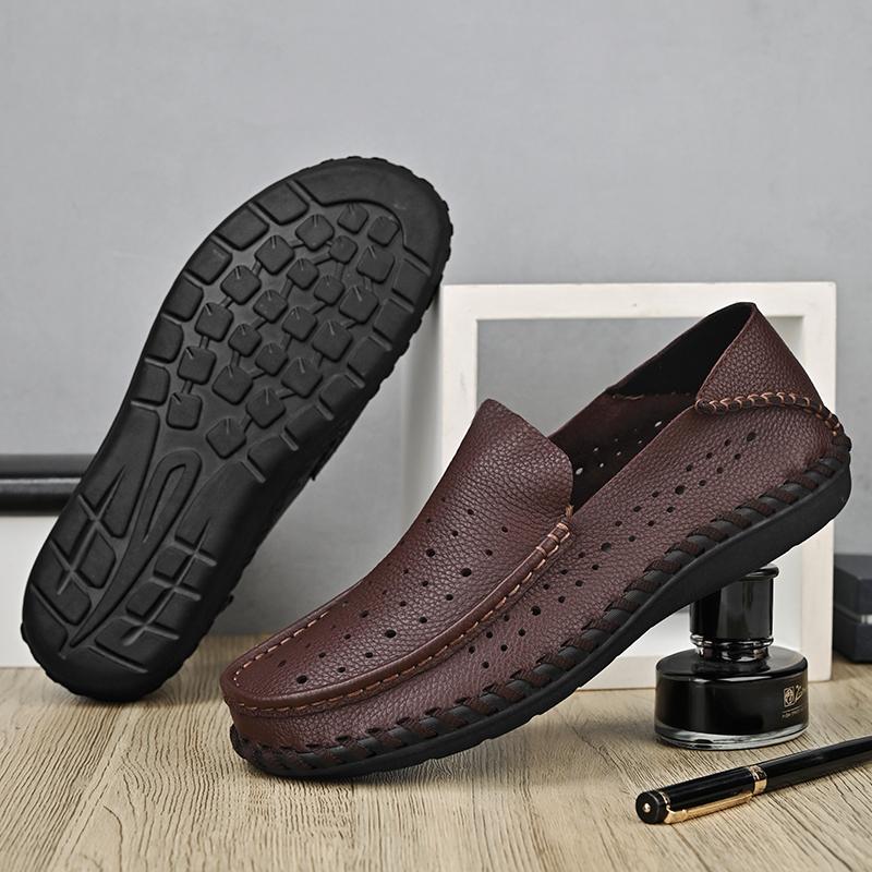 Genuine Leather Shoes Men Loafers Handmade Casual Leather Shoes Moccasins Men Flats Shoes