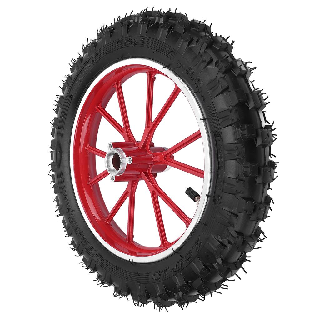 2.5 10 Front Wheel Hub Tire with Inner Tube Rubber Wear Resistant Metal Structure for 49cc Small Off Road Motorcycles