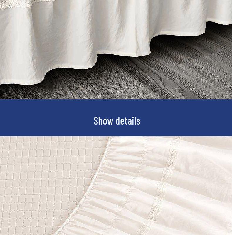 Elastic Non-Slip Lace Princess Bed Skirt - Thickened, Single Piece, Hide-ugly Design