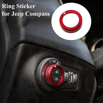 Car Head Light Lamp Swtich Button Cover Ring Sticker For Jeep Compass - Renegade 2014 - Interior Accessories
