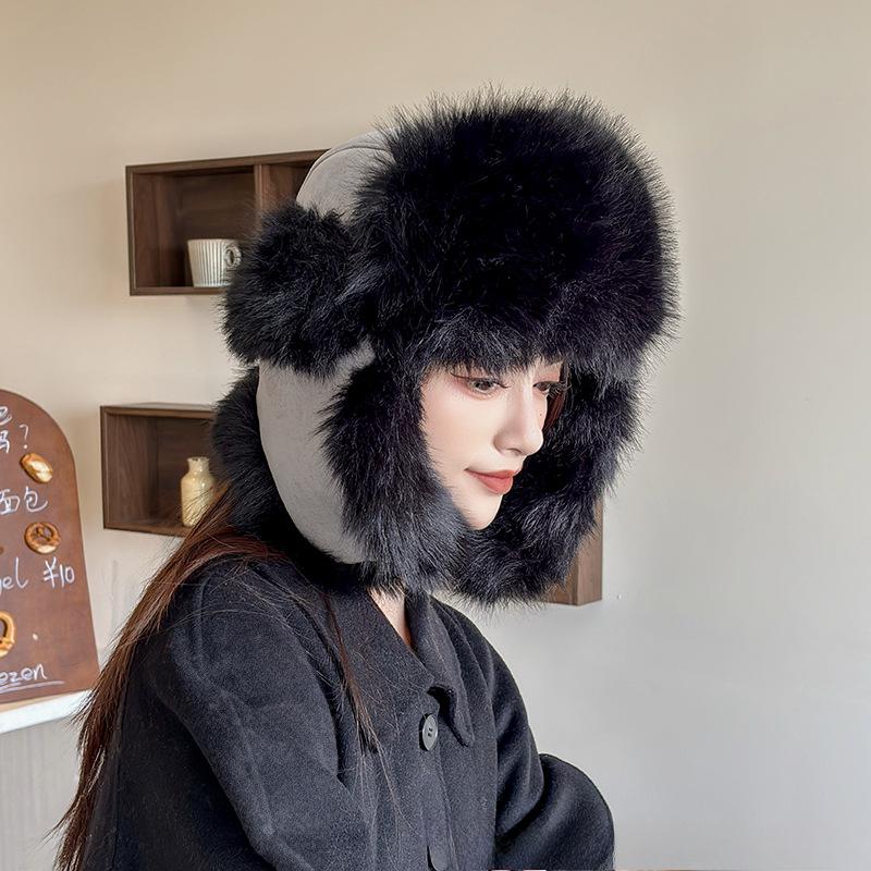 New Autumn and Winter Men's Lei Feng Hat Thickened Cold-proof Plush Warm Ear Protection Plus Velvet Outdoor Travel Women's Hat