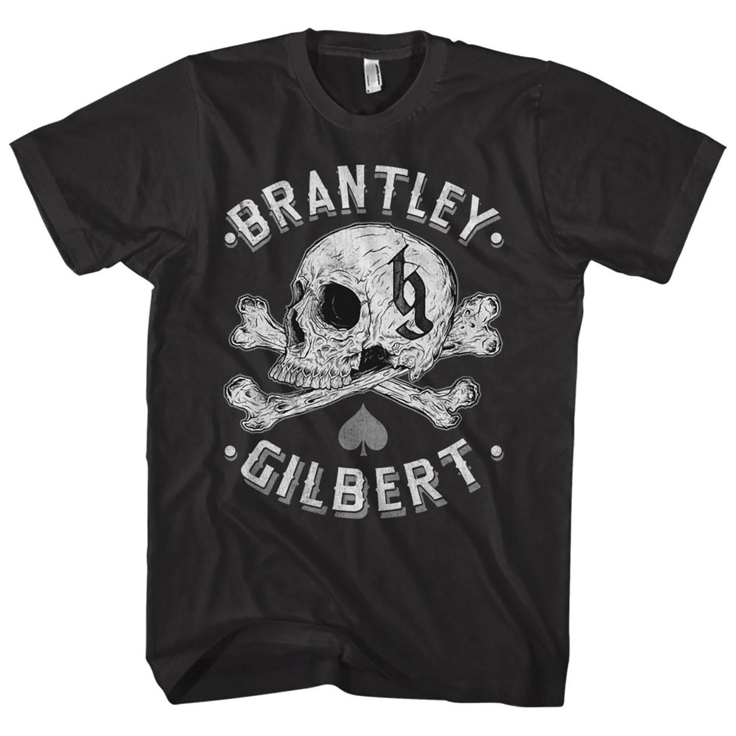 Men s Brantley Gilbert Skull T-shirt XX-Large Black L