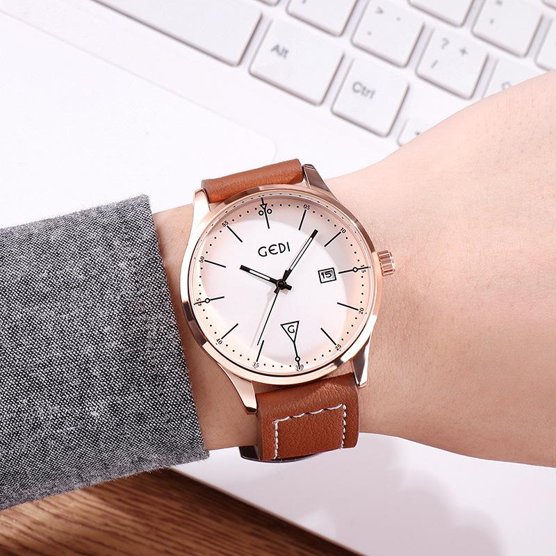 Nordic Style Simple Calendar Women'S Watch Atmospheric Casual Belt Couple Watch Trendy Fashion Waterproof Women'S Watch