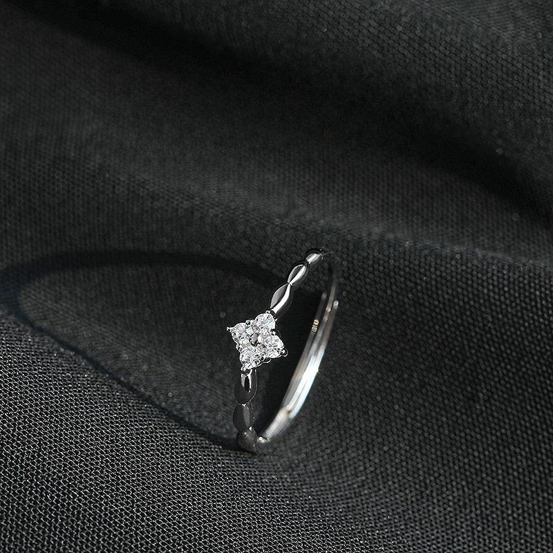 High-End 925 Silver Plated Flower Ring - Light Luxury Open Design for Women