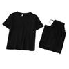 Korean Chic Petite Two-Piece Set: Short Sleeve & Wide-Leg Pants for Women