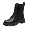 Waterproof Winter Snow Boots Women  Plus Velvet Thick Cotton Women Shoes Black Leather Warm Platform Women's Ankle Boots
