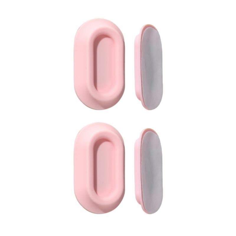 1 пара магнитных держателей для пультов ДУ, настенные, с клейким силиконовым органайзером для телевизора и электроники розовый