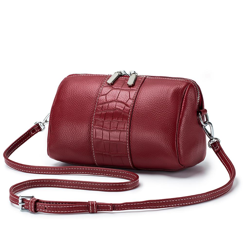 

Fashion bag women s new first-layer cowhide Boston women s bag shoulder bag small bag niche trend messenger bag