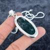 Indian Moss Agate Gemstone 925 Sterling Silver Jewelry Pendant 2.29" M-2876