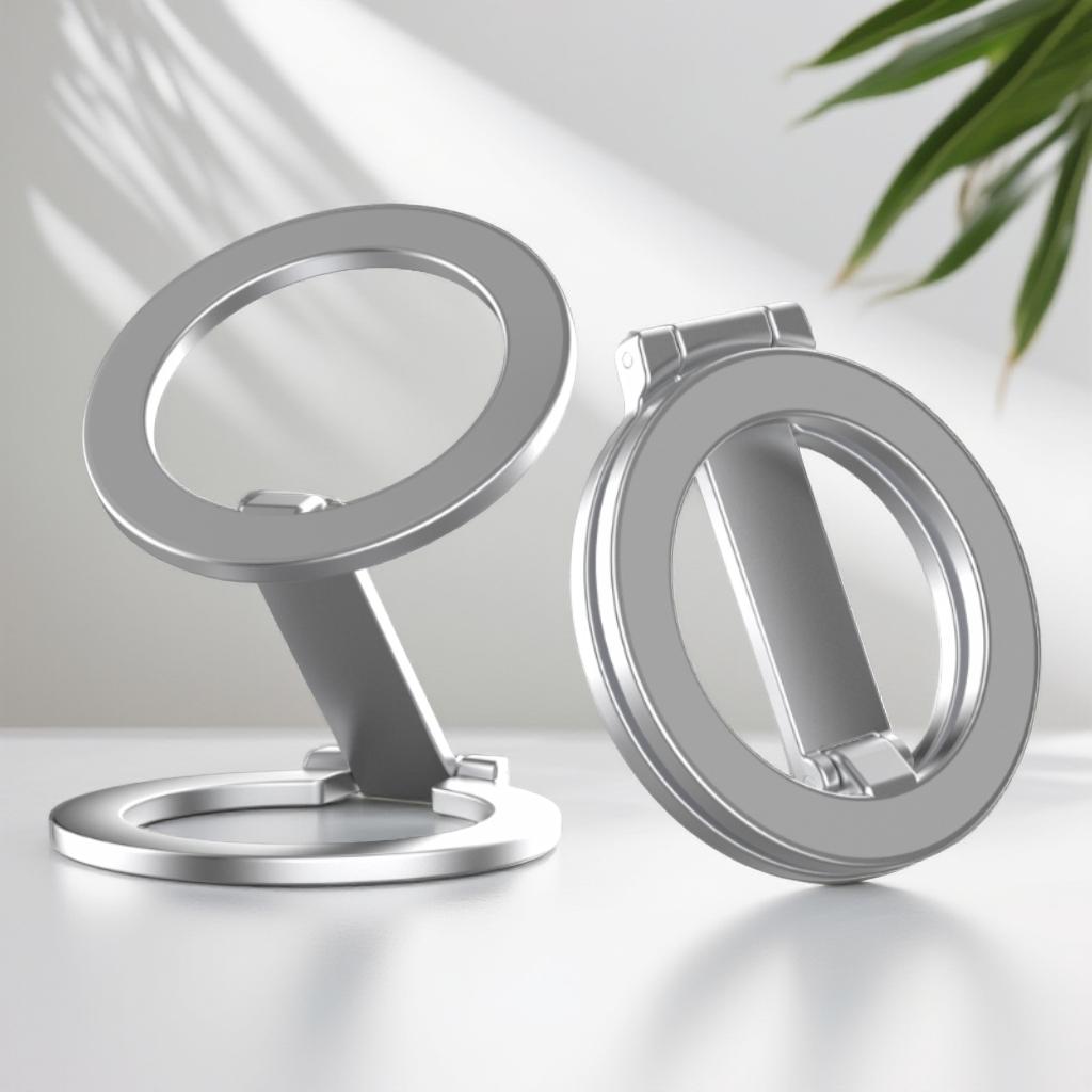

Universal Double-Sided Magnetic Stand Compatible with Magsafe Mobile Phone Finger Ring Bracket for iPhone 17/16/15 Desktop Brack