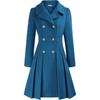 Pink Double Breasted Belted Trench Coat with Notch Lapel and Gold Buttons